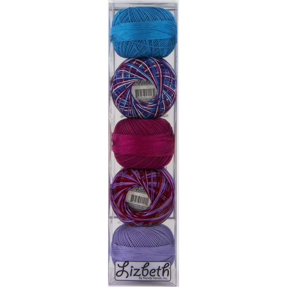 Handy Hands Lizbeth Specialty Pack Cordonnet Cotton Size 20 Ocean Sunset Assortment 5/Pkg *Pre-order*