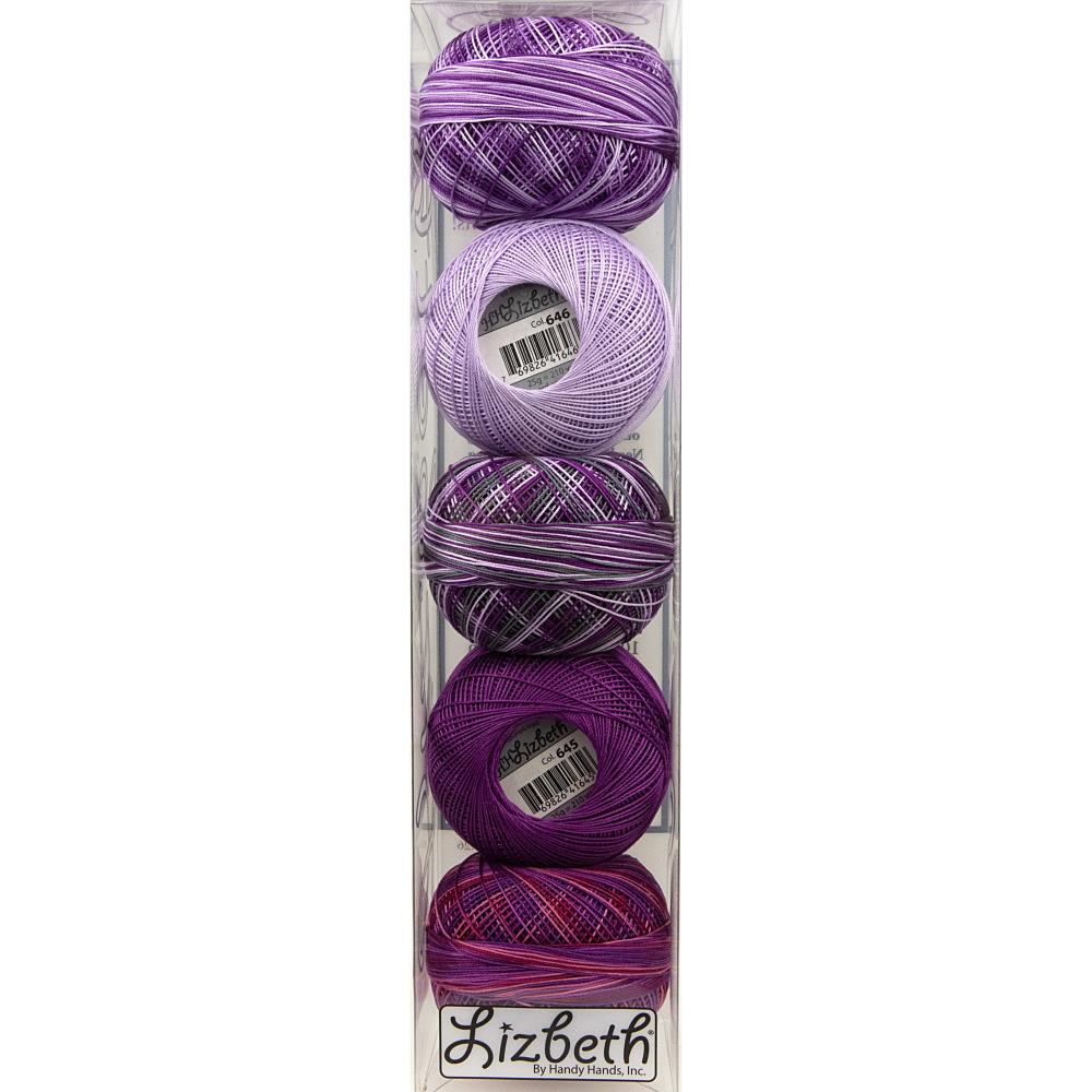 Handy Hands Lizbeth Specialty Pack Cordonnet Cotton Size 10 Berry Assortment 5/Pkg *Pre-order*