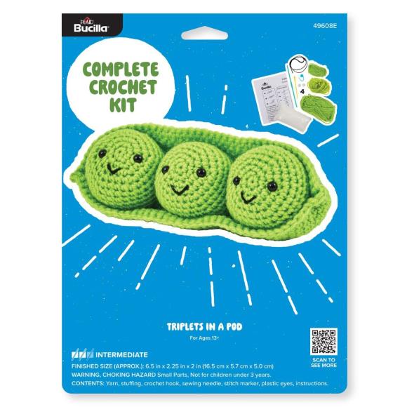 Bucilla pea pod -amigurumi kit