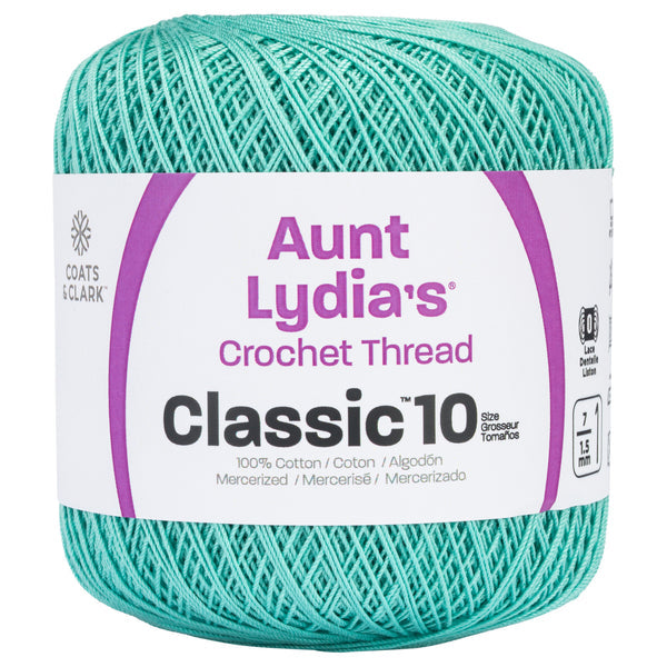 Aunt Lydia's Classic Crochet Thread Size 10 Aqua Pack of 3 *Pre-order*
