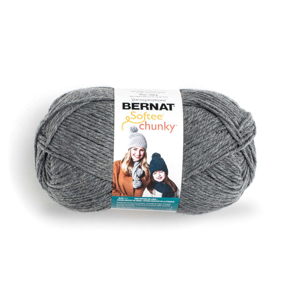 Bernat Softee Chunky Big Ball Yarn Solids True Grey Flock of Knitters