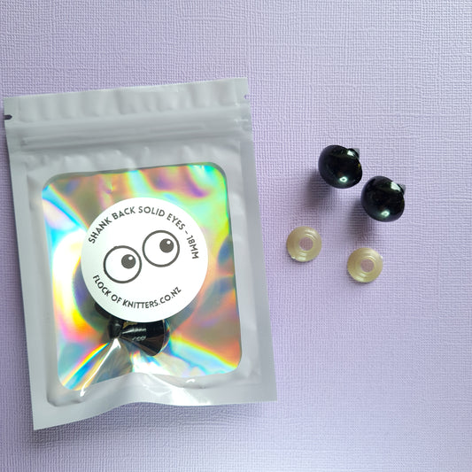 Safety Eyes- shank back solid eyes (various sizes)