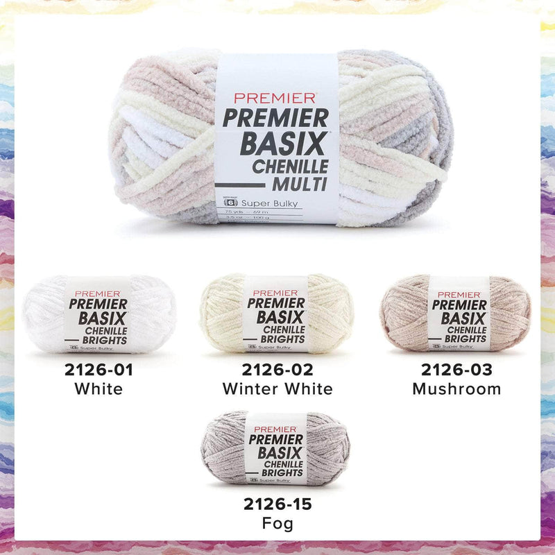 Premier Basix Brights Chenille Yarn - Marshmellow