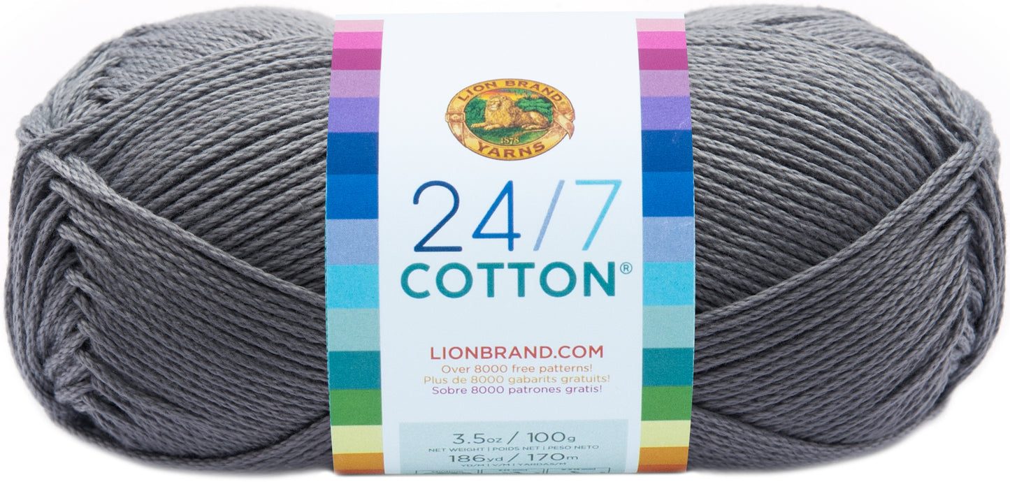 Lion Brand 24/7 Cotton Yarn-Silver