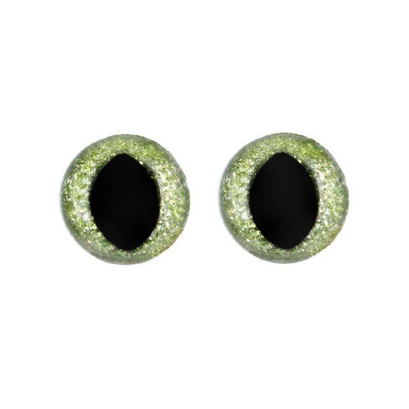 Glitter Cat Safety Eyes- shank back eyes (various sizes)