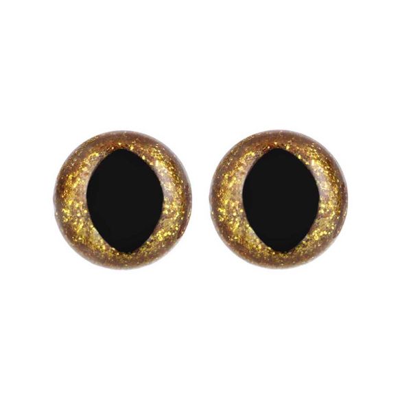 Glitter Cat Safety Eyes- shank back eyes (various sizes)