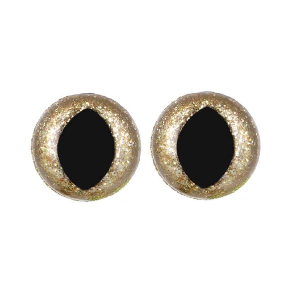 Glitter Cat Safety Eyes- shank back eyes (various sizes)