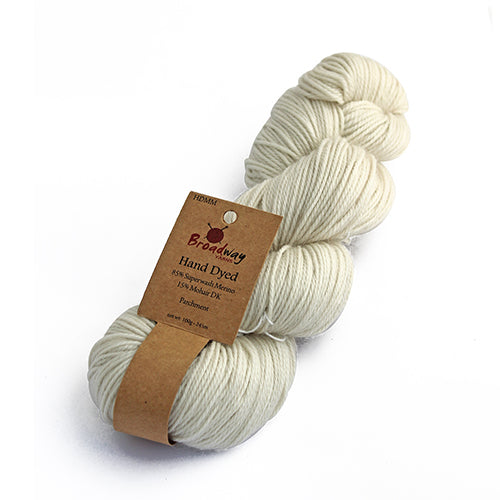 Broadway Dyed Merino Mohair Blend DK - Parchment pack of 5 skeins