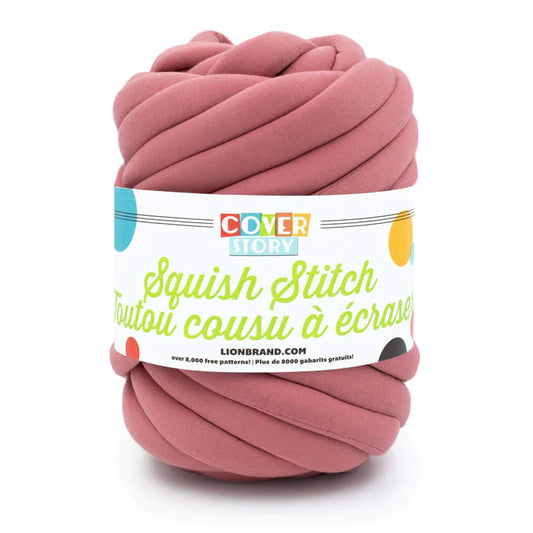 Lion Brand Cover Story Squish Stitch Yarn Pink Rose  *Pre-order*