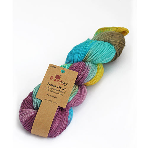 Broadway Hand dyed Sock yarn - Stormy Night pack of 5 skeins