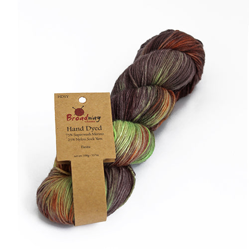 Broadway Hand dyed Sock yarn - Fiesta pack of 5 skeins