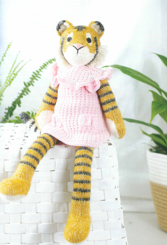 Sophie the Tiger -Wild Knitted Animal Friends Louise Crowther Yarn Kit