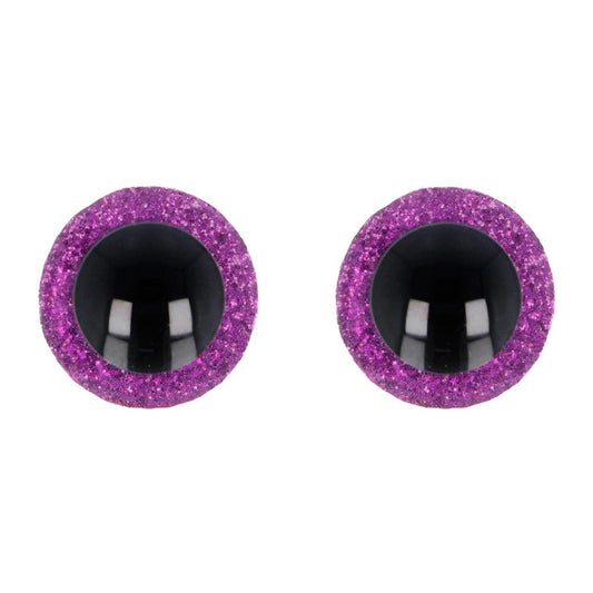 Glitter Safety Eyes- shank back eyes (various sizes)