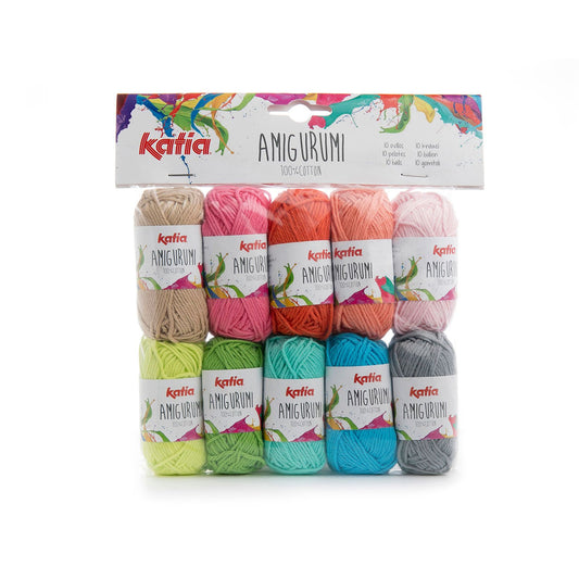 Katia Cotton Yarn Amigurumi pack Multicolour brights