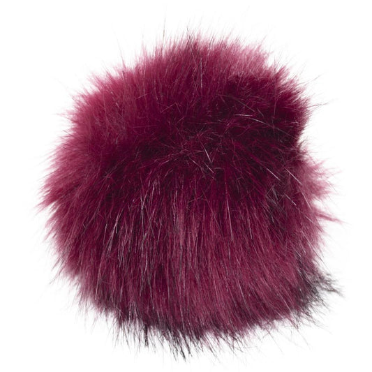 Pepperell Braiding Faux Fur Pom With Loop burgundy