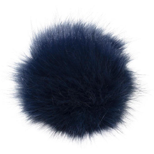 Pepperell Braiding Faux Fur Pom With Loop navy