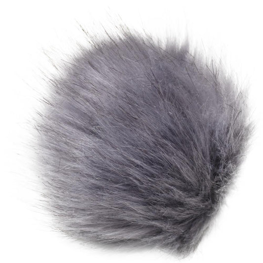 Pepperell Braiding Faux Fur Pom With Loop grey