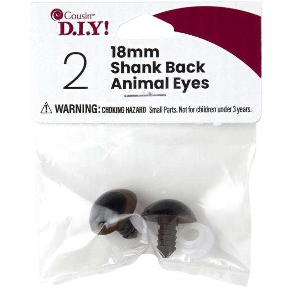 Safety Eyes- shank back solid eyes (6mm to 20mm)