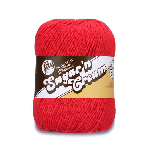 Lily Sugar'n Cream 100% Cotton yarn - Red SUPER SIZE