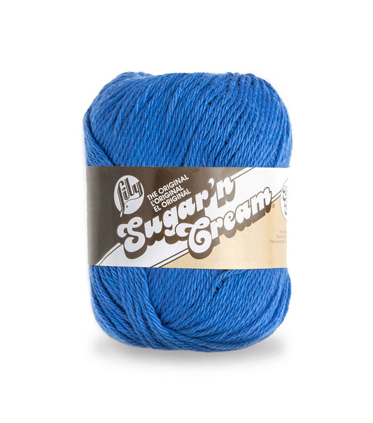 Lily Sugar'n Cream 100% Cotton yarn- Marine Blue SUPER SIZE
