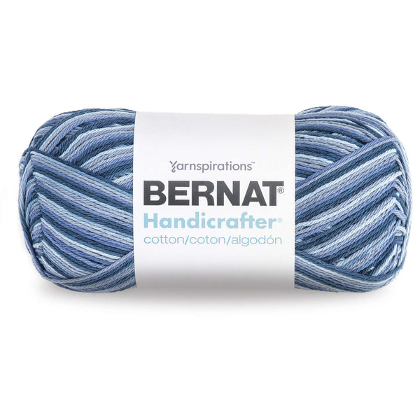 Bernat Handicrafter Cotton Yarn 340g Ombres Blue Camo Flock of Knitters