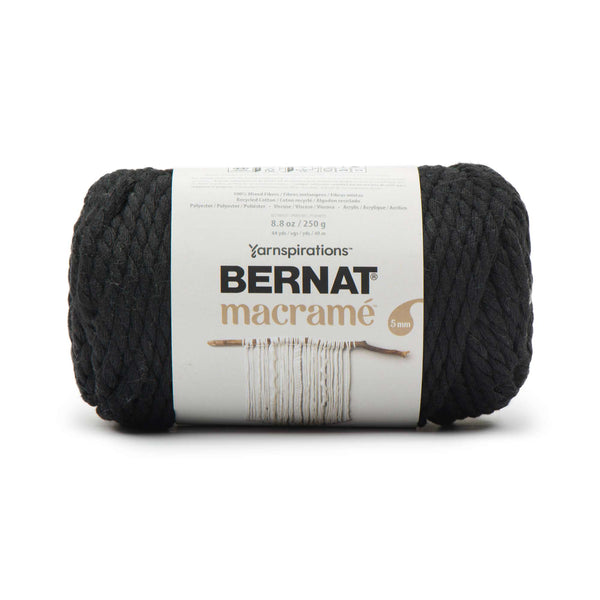 Bernat Macrame Yarn Black Pack of 3 *Pre-order*