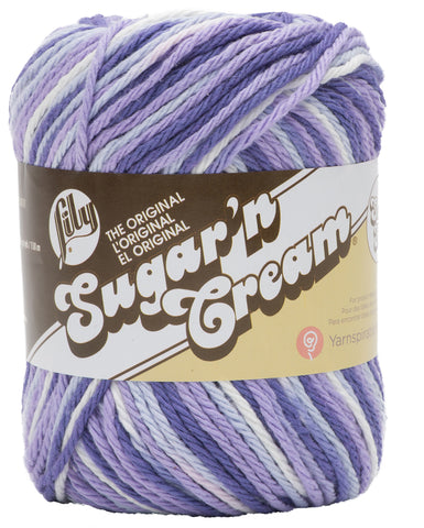 Lily Sugar'n Cream 100% Cotton yarn - Purple Haze SUPER SIZE