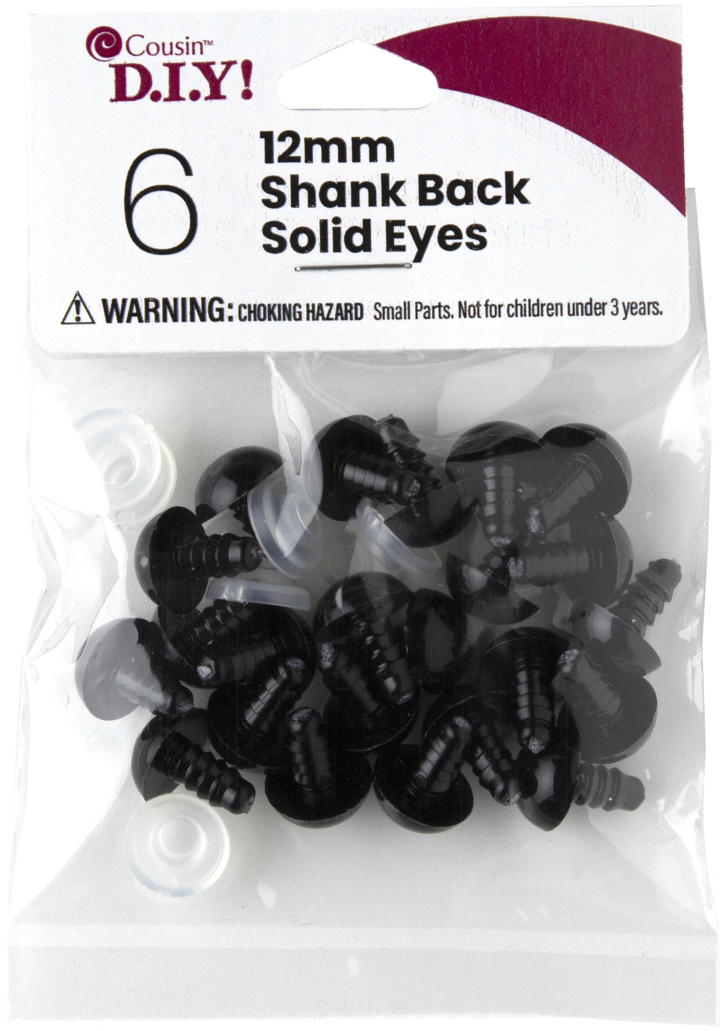 Safety Eyes- shank back solid eyes (6mm to 20mm)