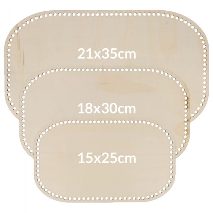 Wooden Bottom rectangle- perforated 25, 30, 35cm