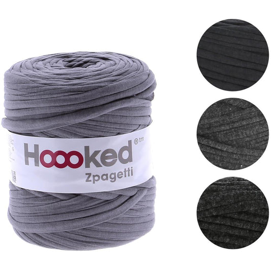 Hoooked Zpagetti Yarn Anthracite Gray - Dark Gray Shades Pack of 3 *Pre-order*