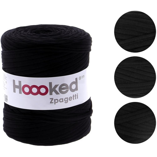 Hoooked Zpagetti Yarn Classic Black - Pure Black Shades Pack of 3 *Pre-order*