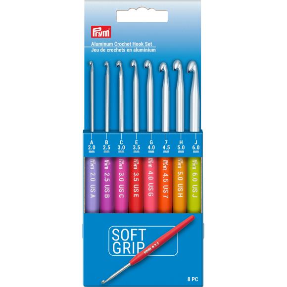 Prym soft grip crochet Hook Set of 8