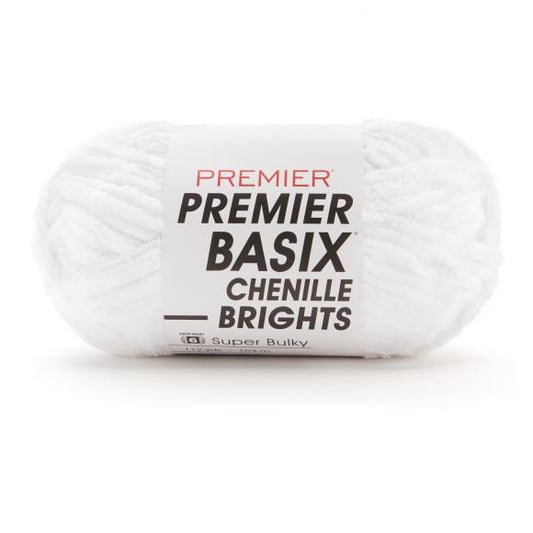 Premier Basix Brights Chenille Yarn - White