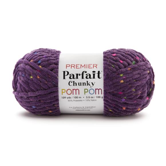 Premier Parfait Chunky Pom Pom Chenille yarn- Ultraviolet