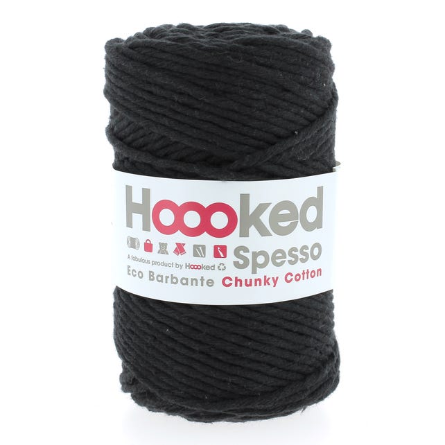 Eco Barbante Spesso Chunky Cotton Macrame Yarn 500g Noir