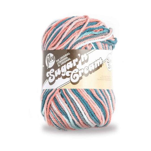 Lily Sugar'n Cream 100% Cotton yarn-  Coral Sea Ombre SUPER SIZE