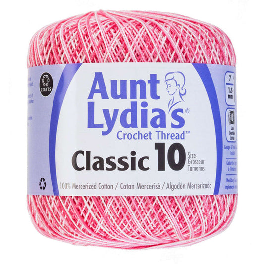 Aunt Lydia's Classic Crochet Thread Size 10 Shades Of Pink Pack of 3 *Pre-order*
