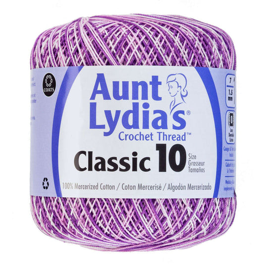Aunt Lydia's Classic Crochet Thread Size 10 Shades Of Purple Pack of 3 *Pre-order*
