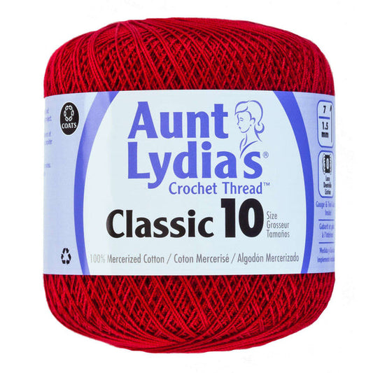 Aunt Lydia's Classic Crochet Thread Size 10 Cardinal Pack of 3 *Pre-order*