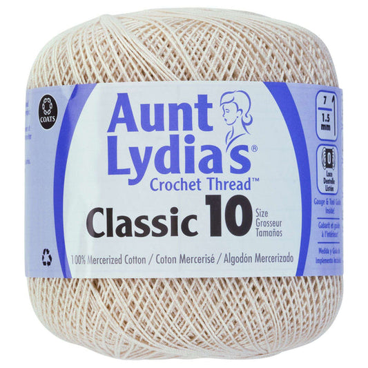 Aunt Lydia's Classic Crochet Thread Size 10 Ecru Pack of 3 *Pre-order*