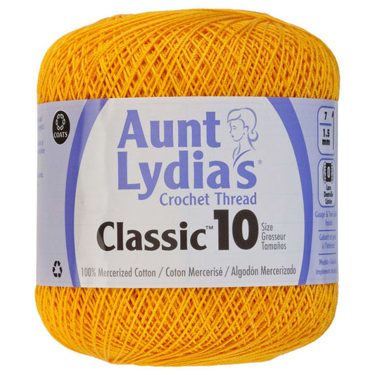 Aunt Lydia's Classic Crochet Thread Size 10 Goldenrod Pack of 3 *Pre-order*