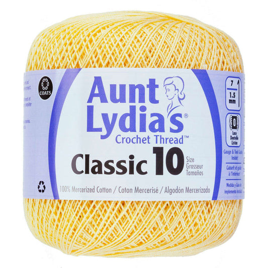 Aunt Lydia's Classic Crochet Thread Size 10 Maize Pack of 3 *Pre-order*