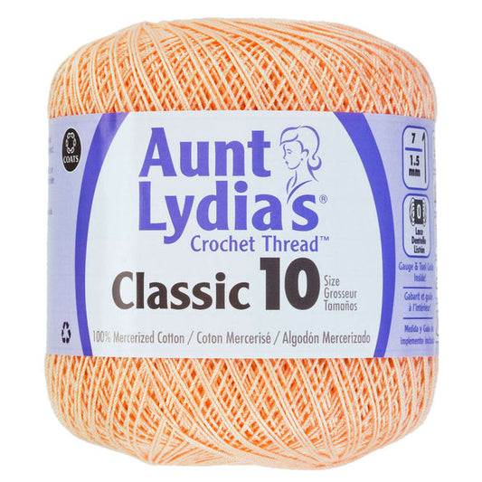 Aunt Lydia's Classic Crochet Thread Size 10 Light Peach Pack of 3 *Pre-order*