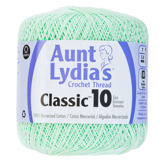 Aunt Lydia's Classic Crochet Thread Size 10 Mint Green Pack of 3 *Pre-order*