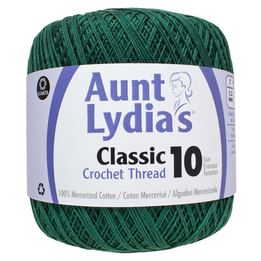 Aunt Lydia's Classic Crochet Thread Size 10 Forest Green Pack of 3 *Pre-order*