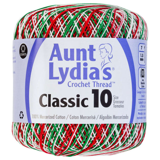 Aunt Lydia's Classic Crochet Thread Size 10 Shades Of Christmas Pack of 3 *Pre-order*