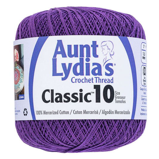 Aunt Lydia's Classic Crochet Thread Size 10 Purple Pack of 3 *Pre-order*