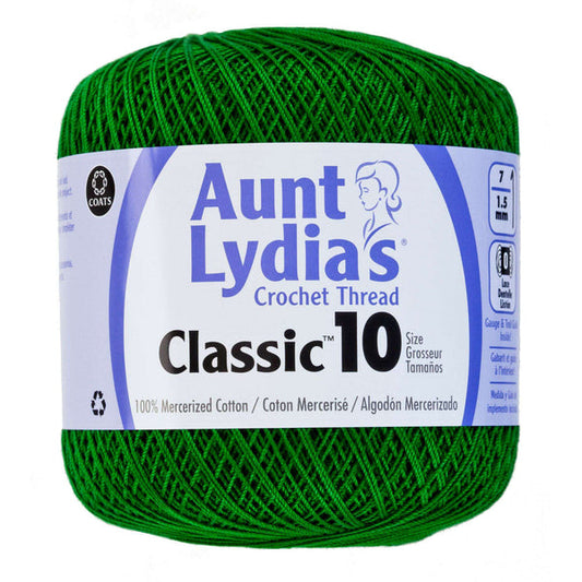 Aunt Lydia's Classic Crochet Thread Size 10 Myrtle Green Pack of 3 *Pre-order*