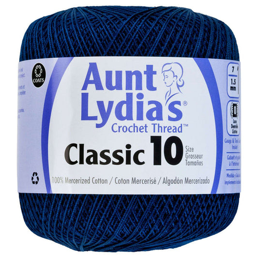 Aunt Lydia's Classic Crochet Thread Size 10 Navy Pack of 3 *Pre-order*