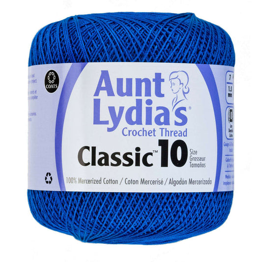 Aunt Lydia's Classic Crochet Thread Size 10 Dark Royal Pack of 3 *Pre-order*